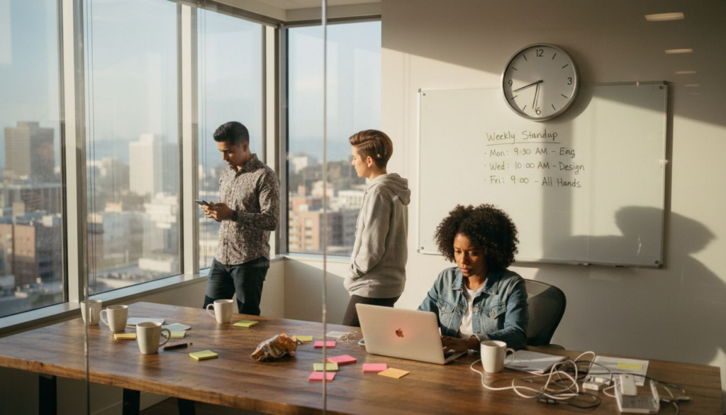 Equipo técnico trabajando en la oficina de una startup