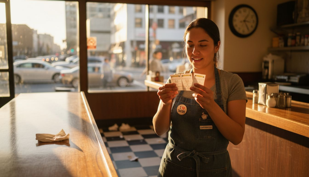 California worker checking overtime punch cards